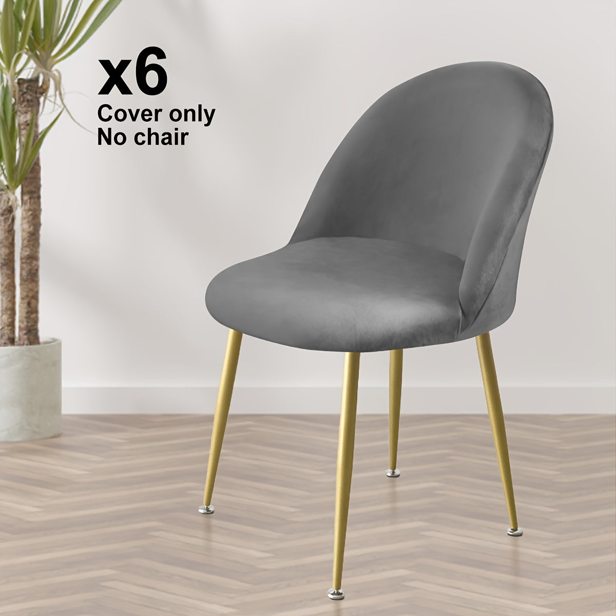 Soft Velvet Chair Covers 4\u002F6pcs Soft Silver Fox Velvet Duckbill Chair Covers | Machine Washable Dining Chair Protectors