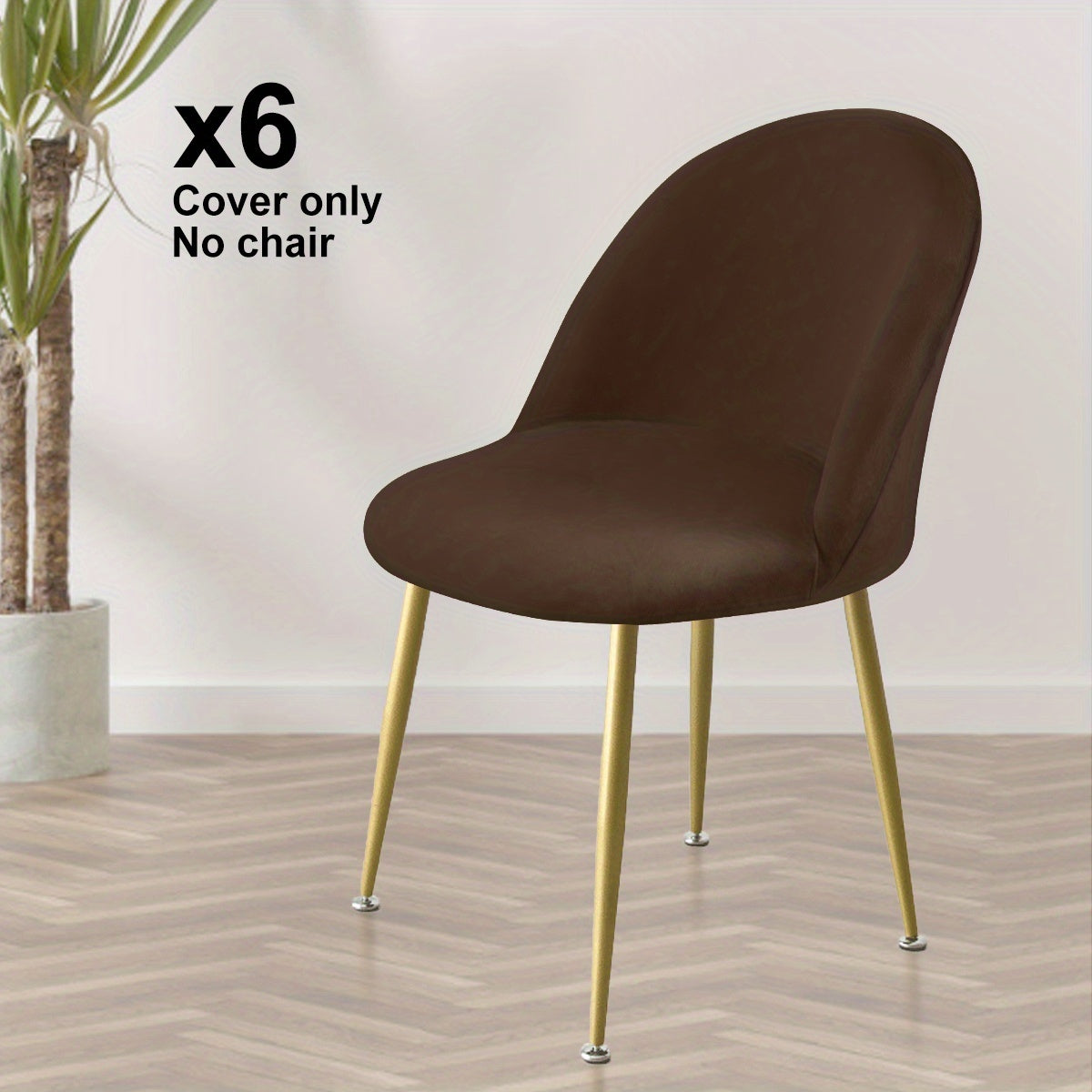 4\u002F6pcs Elastic Silvery Fox Velvet Duckbill Chair Covers for Home and Hotel Use