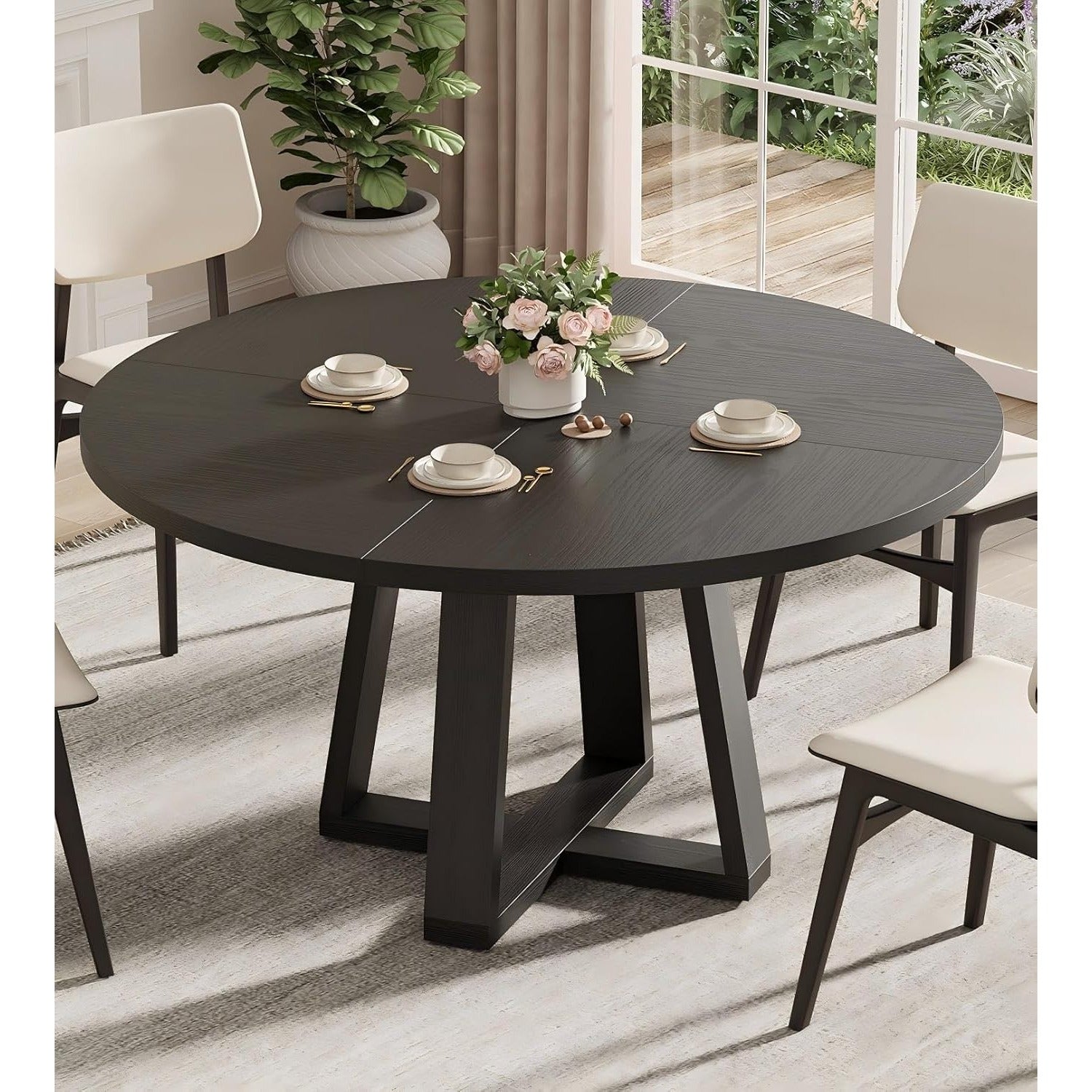 Round Dining Table for 4-6 People, 47\