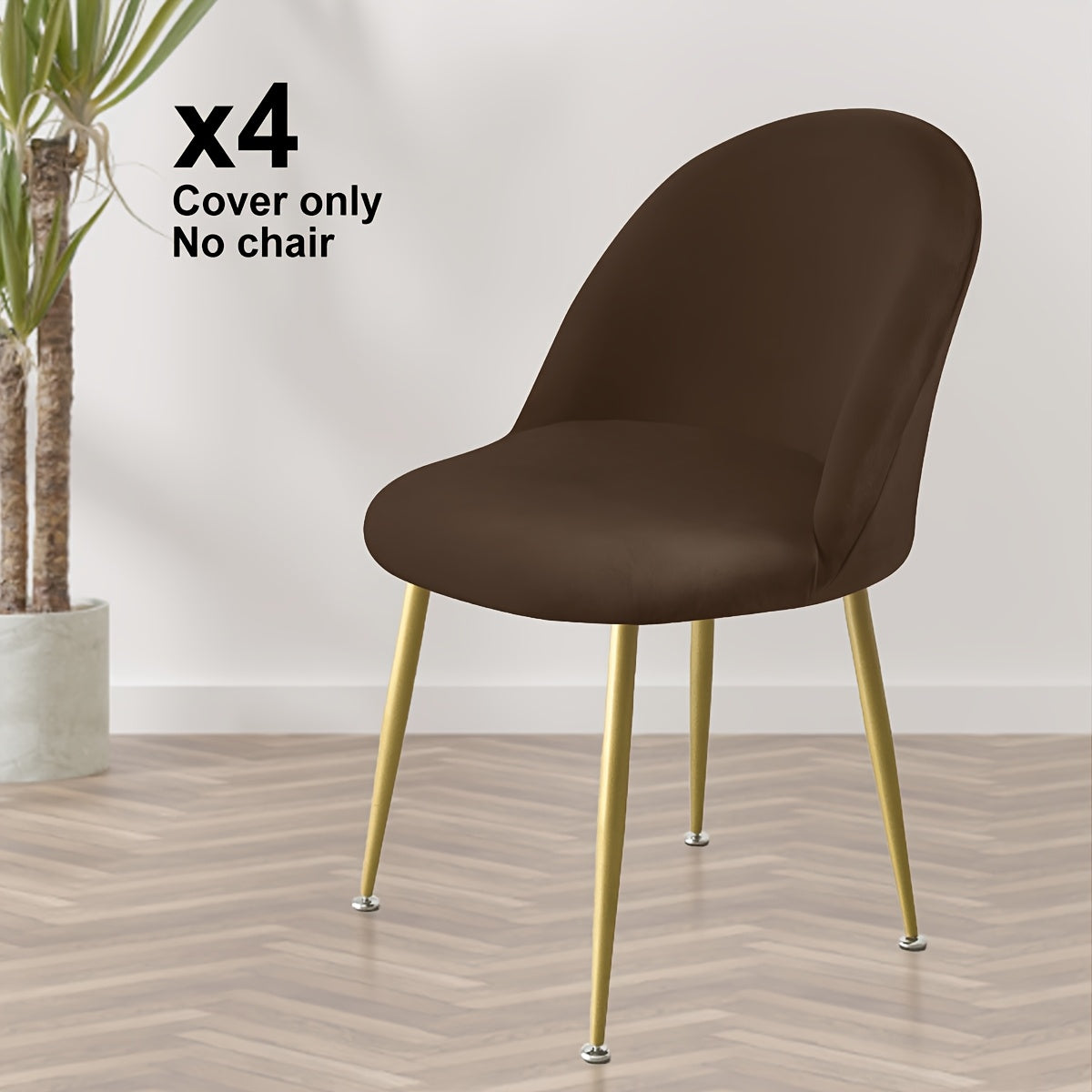 Soft Velvet Chair Covers 4\u002F6pcs Soft Silver Fox Velvet Duckbill Chair Covers | Machine Washable Dining Chair Protectors