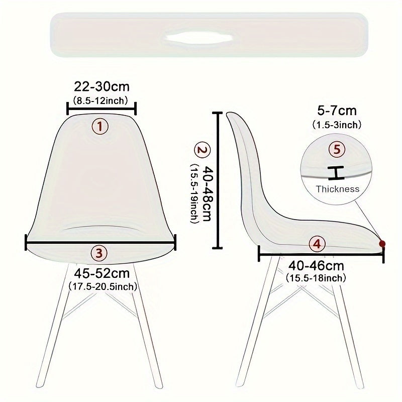 1pc\u002F4pcs Elastic Stretch Chair Covers Suitable for Dining Table Chairs, Nordic Modern -Shaped Backrest Cover with Elastic Closure, Machine Washable Suitable for Home, Hotel, Restaurant Furniture - Fit for Most Chairs