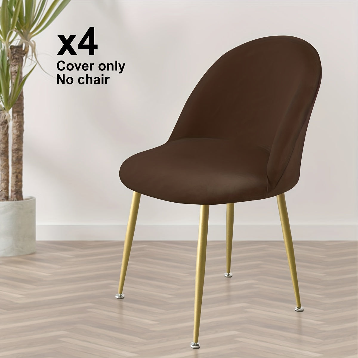 4\u002F6pcs Elastic Silvery Fox Velvet Duckbill Chair Covers for Home and Hotel Use