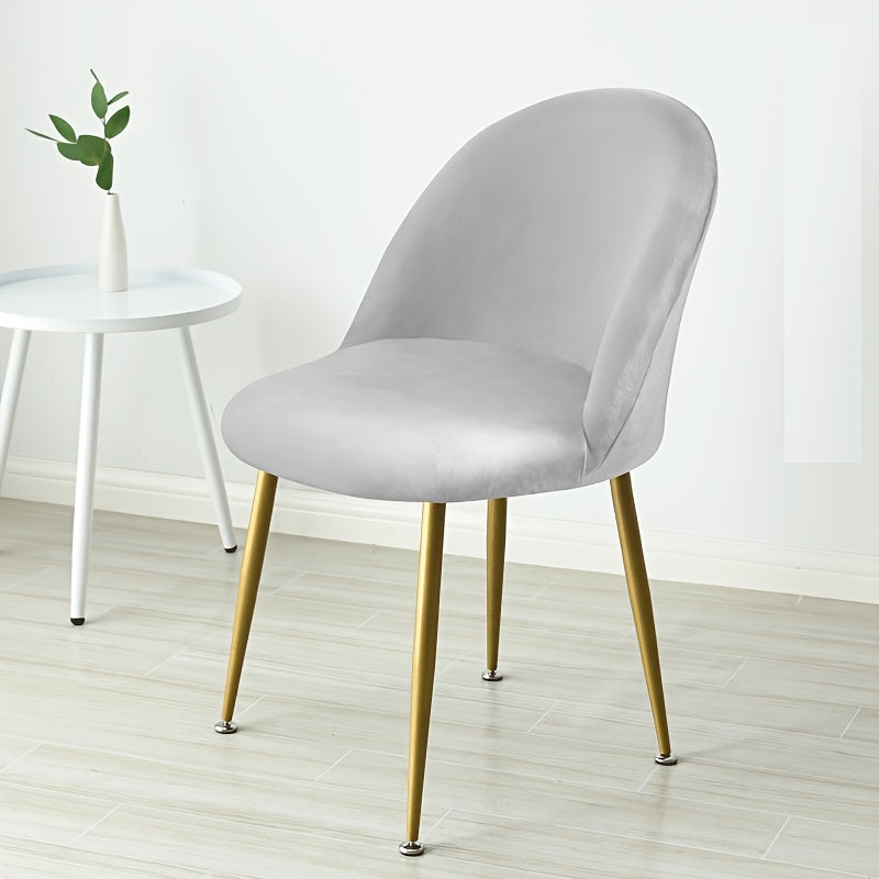 4\u002F6pcs Elastic Silvery Fox Velvet Duckbill Chair Covers for Home and Hotel Use