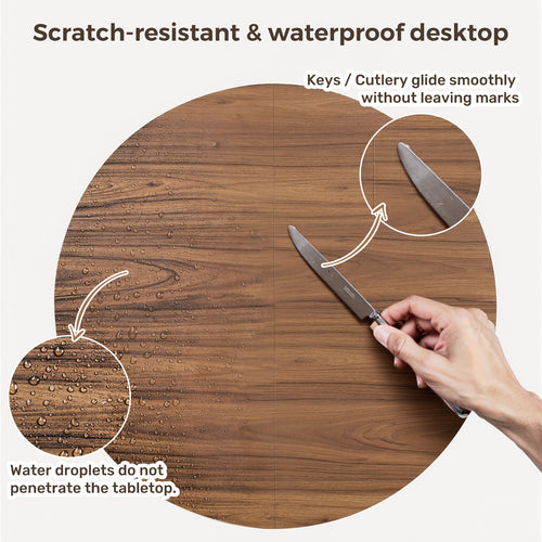 31.5-Inch Circular Dining Table, Wooden Kitchen Table Featuring a Two-Tier Storage Shelf And a Wooden Sliding Door, Suitable for Home Dining Rooms And Living Rooms, Accommodating 2 to 4 People