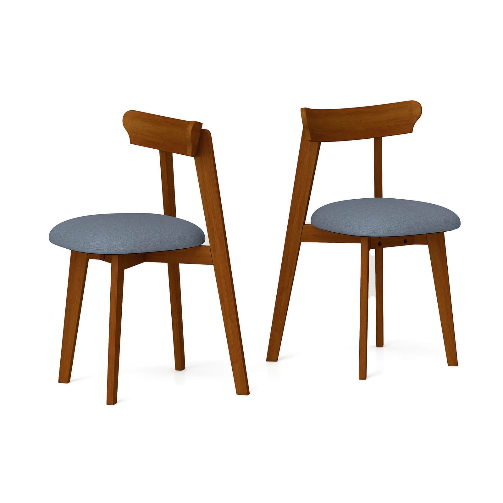 MULTIGOT Wood Dining Chairs Set of 2\u002F4 with Rubber Wood Frame Padded Seat & Curved Backrest