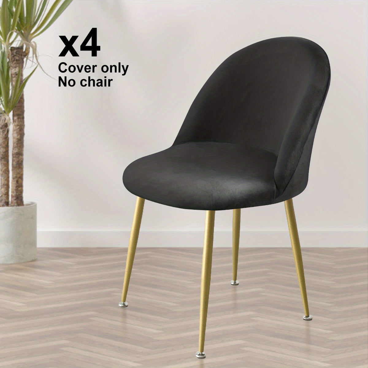 4\u002F6pcs Elastic Silvery Fox Velvet Duckbill Chair Covers for Home and Hotel Use