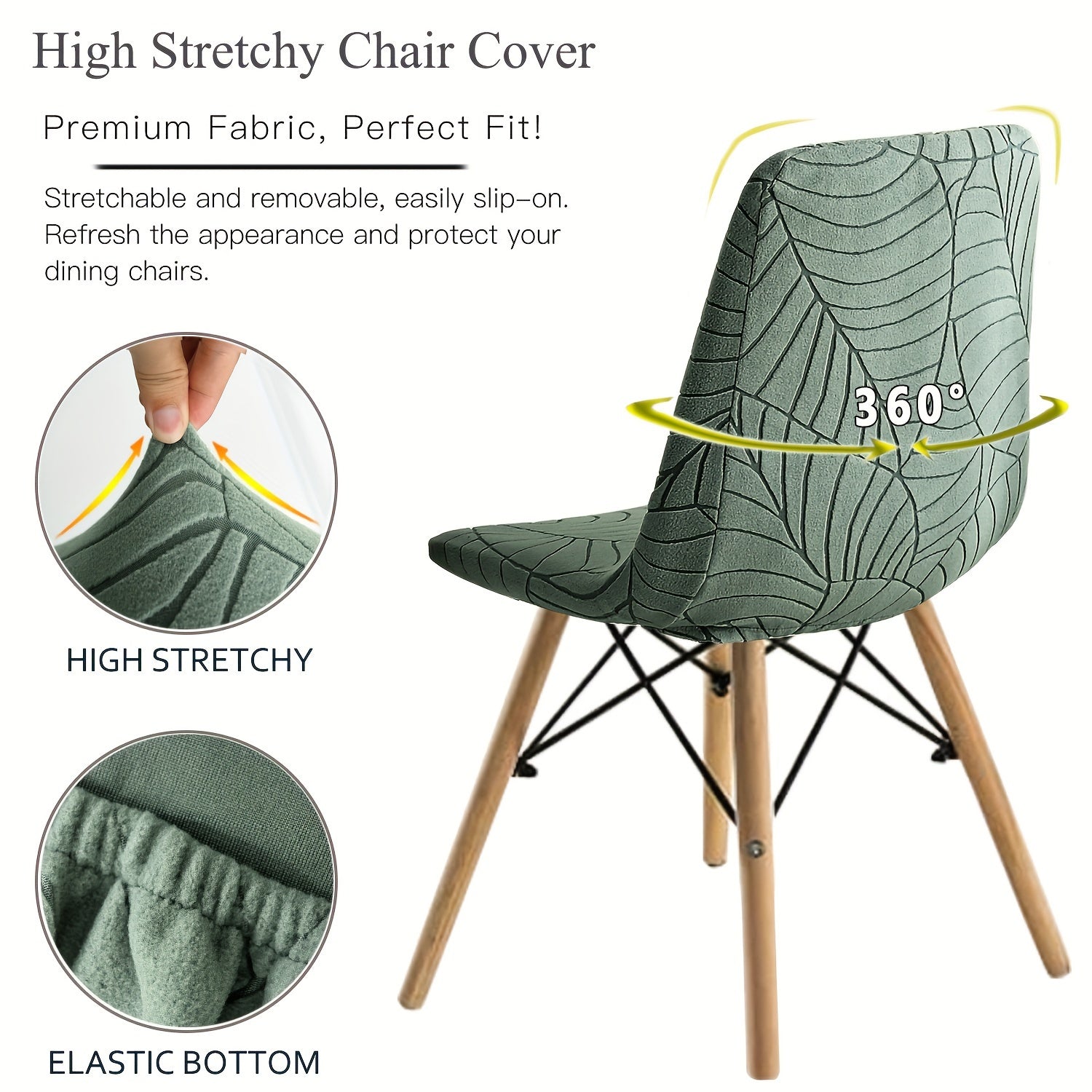 1pc\u002F4pcs Elastic Stretch Chair Covers Suitable for Dining Table Chairs, Nordic Modern -Shaped Backrest Cover with Elastic Closure, Machine Washable Suitable for Home, Hotel, Restaurant Furniture - Fit for Most Chairs