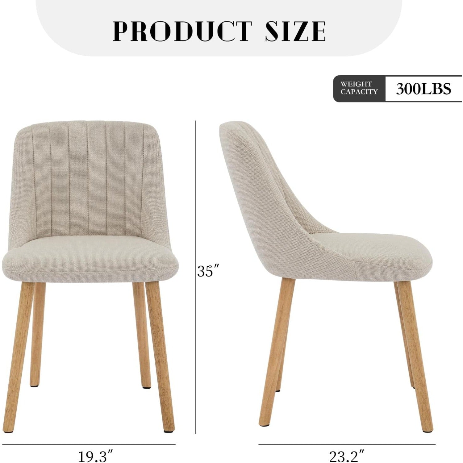 Set of 2 Modern Dining Chairs - Armless Kitchen side chairs with Sturdy Metal frame, Space-Saving Minimalist design, Easy-Clean Fabric Upholstery for Dining Room, Kitchen, Cafe - Contemporary Dining Set