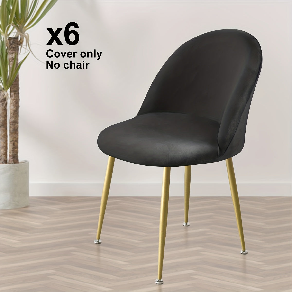 4\u002F6pcs Elastic Silvery Fox Velvet Duckbill Chair Covers for Home and Hotel Use