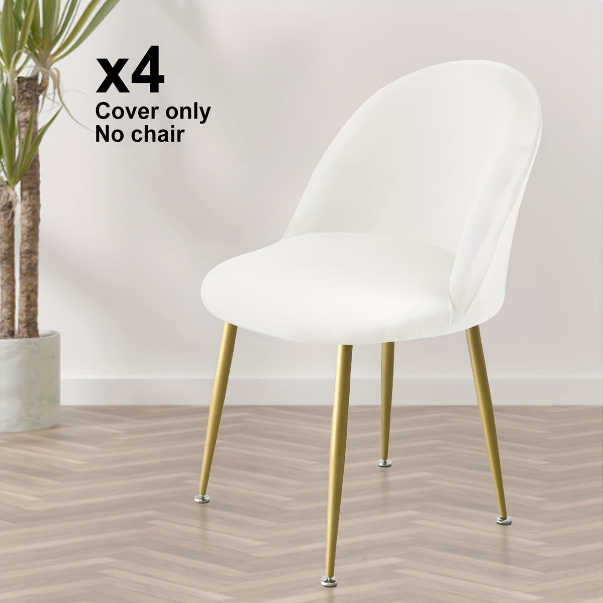 4\u002F6pcs Elastic Silvery Fox Velvet Duckbill Chair Covers for Home and Hotel Use